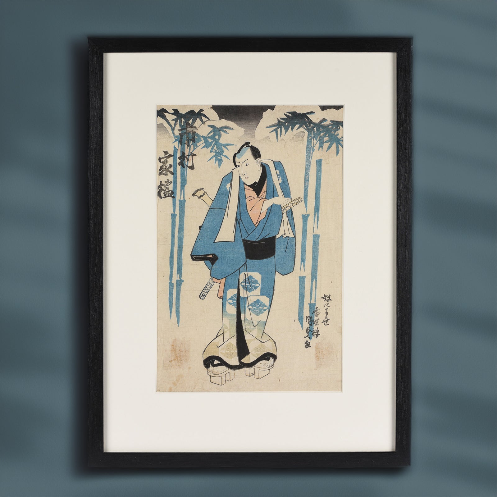 Framed Japanese Woodblock Print - Meiji Period