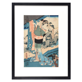 Framed Japanese Woodblock Print by Kunisada - Edo Period
