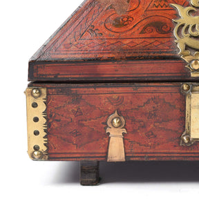 Painted Betel Nut Box With Mahjong Set From Kerala - 19thC