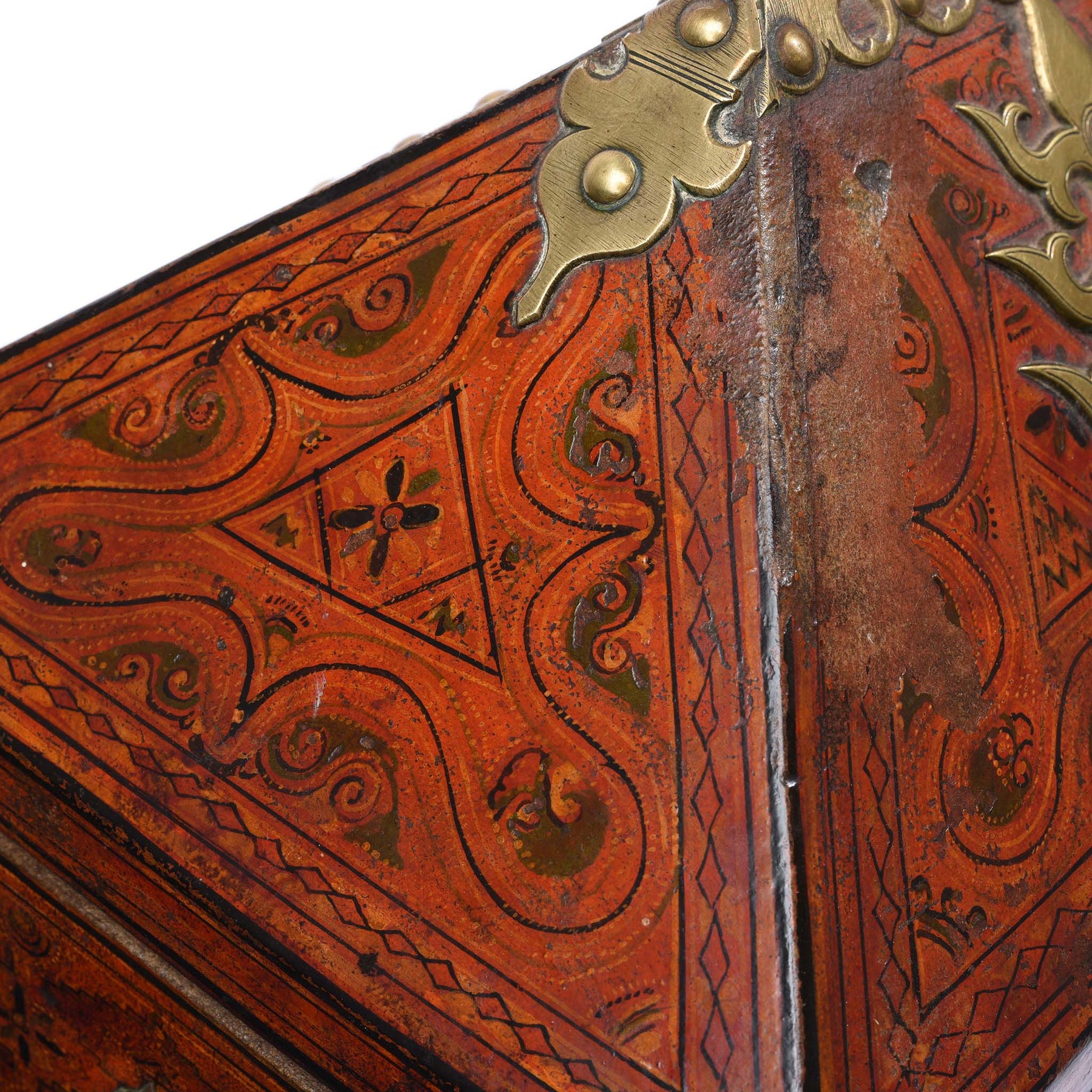 Painted Betel Nut Box With Mahjong Set From Kerala - 19thC