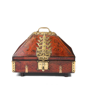 Painted Betel Nut Box With Mahjong Set From Kerala - 19thC