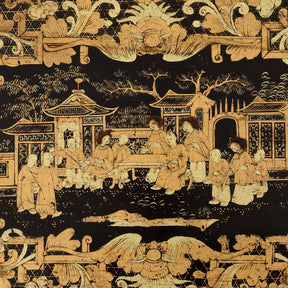 Gilt Black Lacquer Chinese Export Sewing Box - Early 19th Century