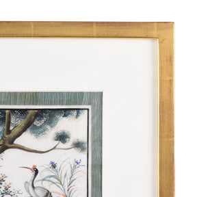 Framed Watercolour Painting of Birds on Pith Paper - 19thC