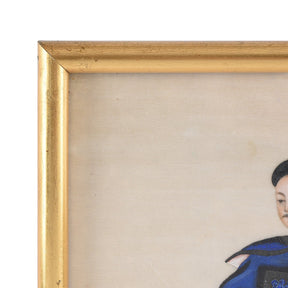 Framed Watercolour Painting of A Dignitary on Pith Paper - 19th Century