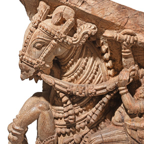 Indian Horse Panel From Tamil Nadu - 19th Century