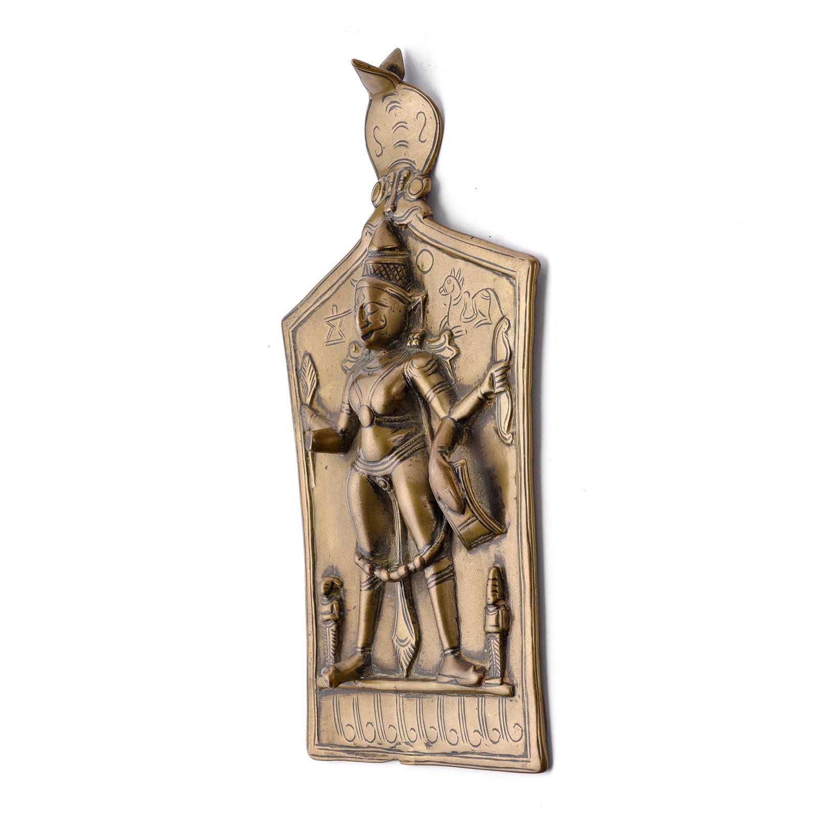 Bronze Votive Panel Of Virabhadra From Deccan - 19th Century