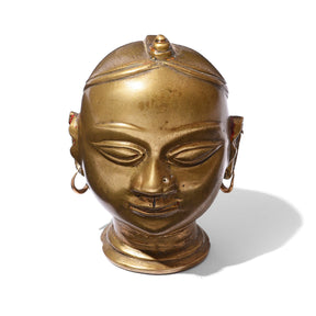 Indian Brass Head of Gauri - 19thC