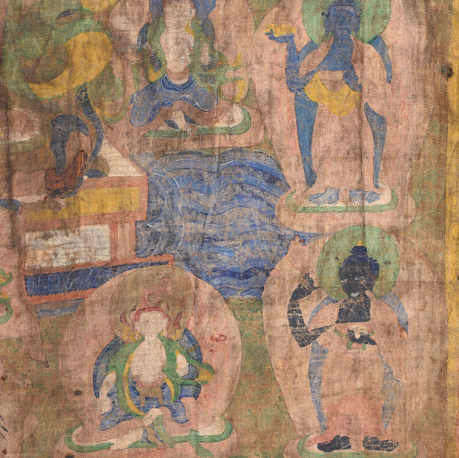 Painted Tibetan Mahakala Torgam Cabinet - 18thC