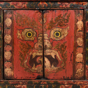 Painted Tibetan Mahakala Torgam Cabinet - 18thC