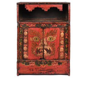 Painted Tibetan Mahakala Torgam Cabinet - 18thC