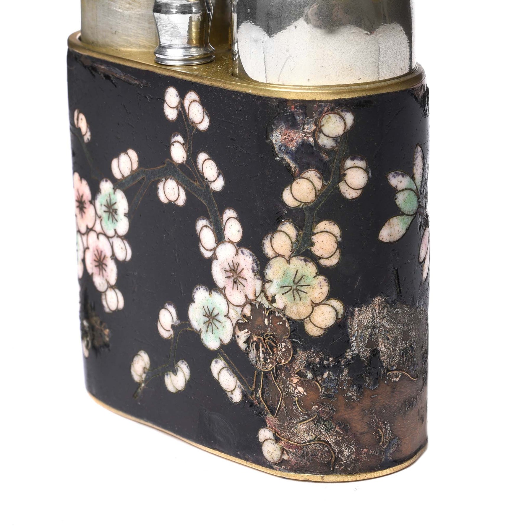 Cloisonne & Paktong Chinese Water Pipe - Ca 1900