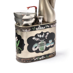 Cloisonne & Paktong Chinese Water Pipe - Ca 1900