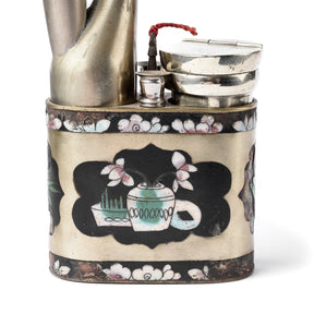 Cloisonne & Paktong Chinese Water Pipe - Ca 1900
