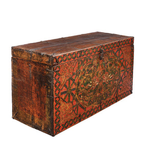 Painted Tibetan 'Double Dragon' Chest From Central Tibet - 17th Century