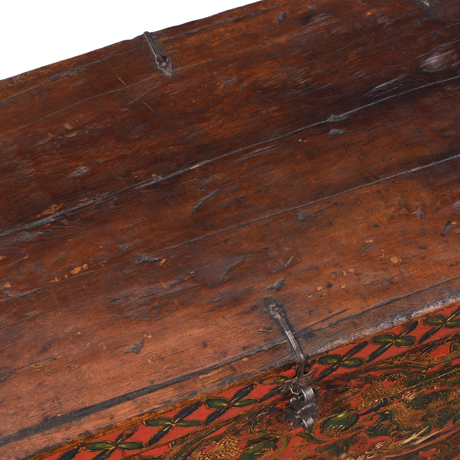 Painted Tibetan 'Double Dragon' Chest From Central Tibet - 17th Century
