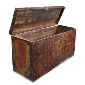 Painted Tibetan 'Dragon' Storage Chest - 18th Century