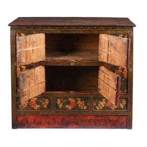 Painted Tibetan Altar Cabinet - 18th Century