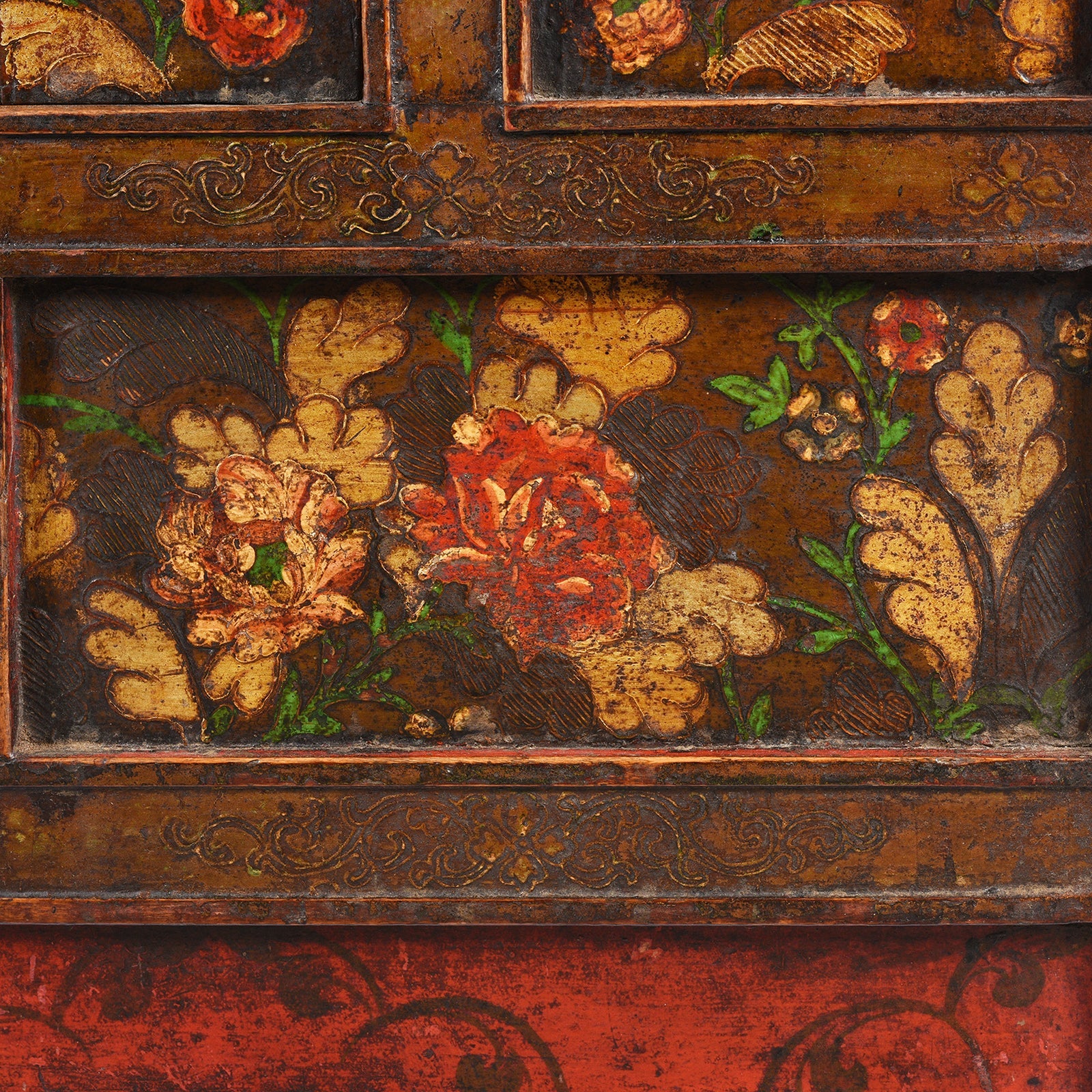 Painted Tibetan Altar Cabinet - 18th Century