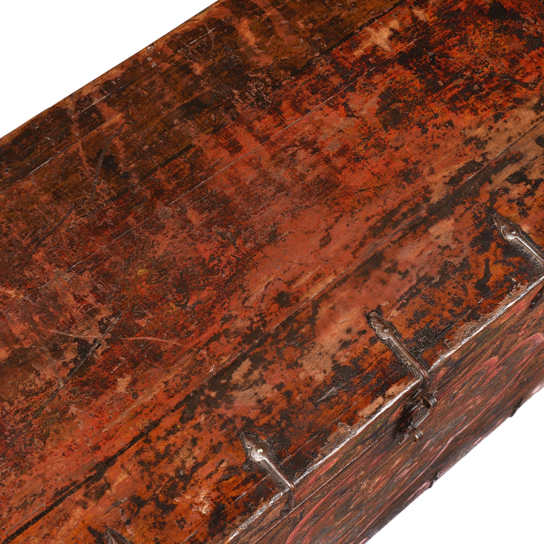 Painted Tibetan Dragon Storage Chest - 18th Century