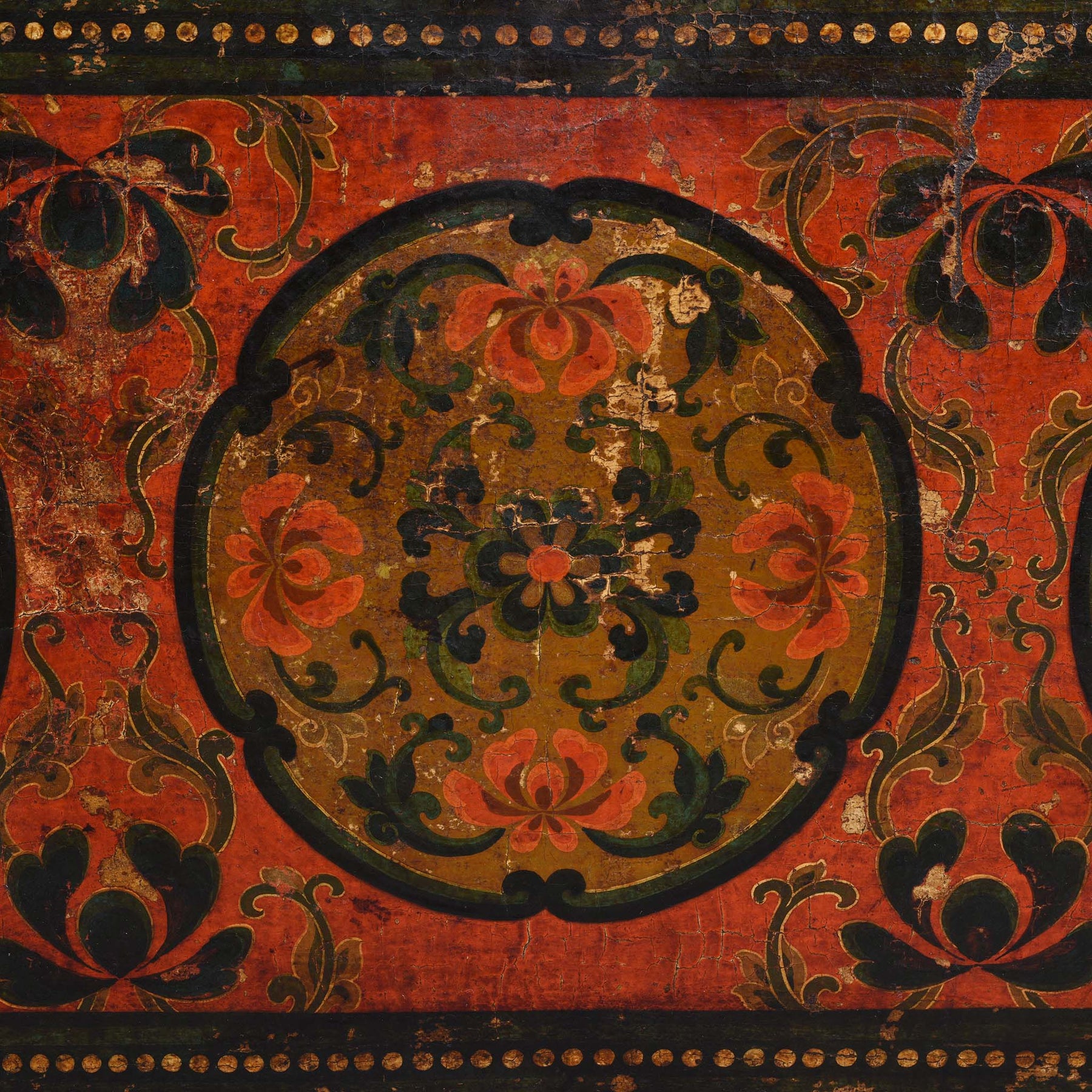 Painted Tibetan Storage Chest - 17th Century