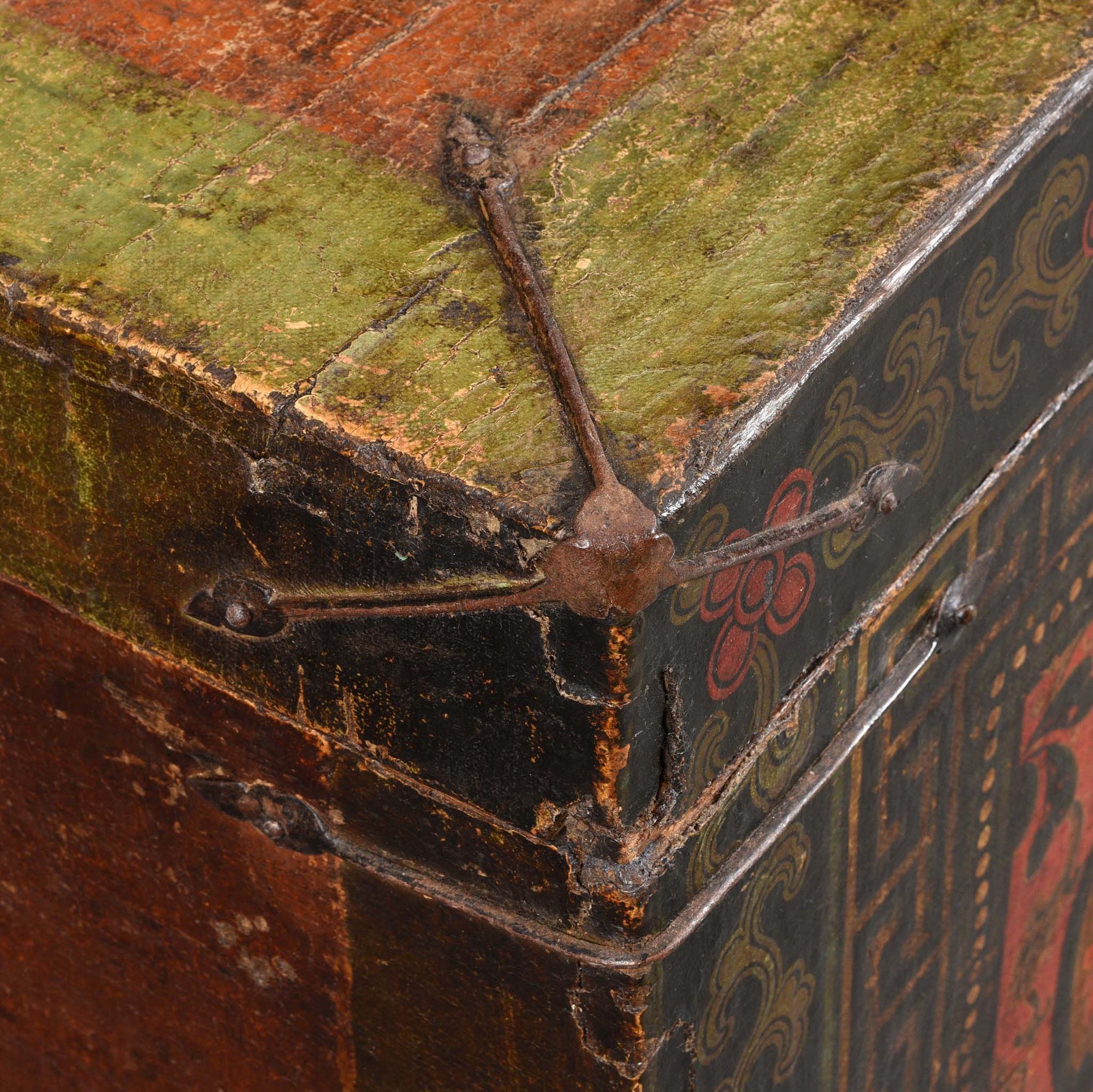 Painted Tibetan Storage Chest - 17th Century