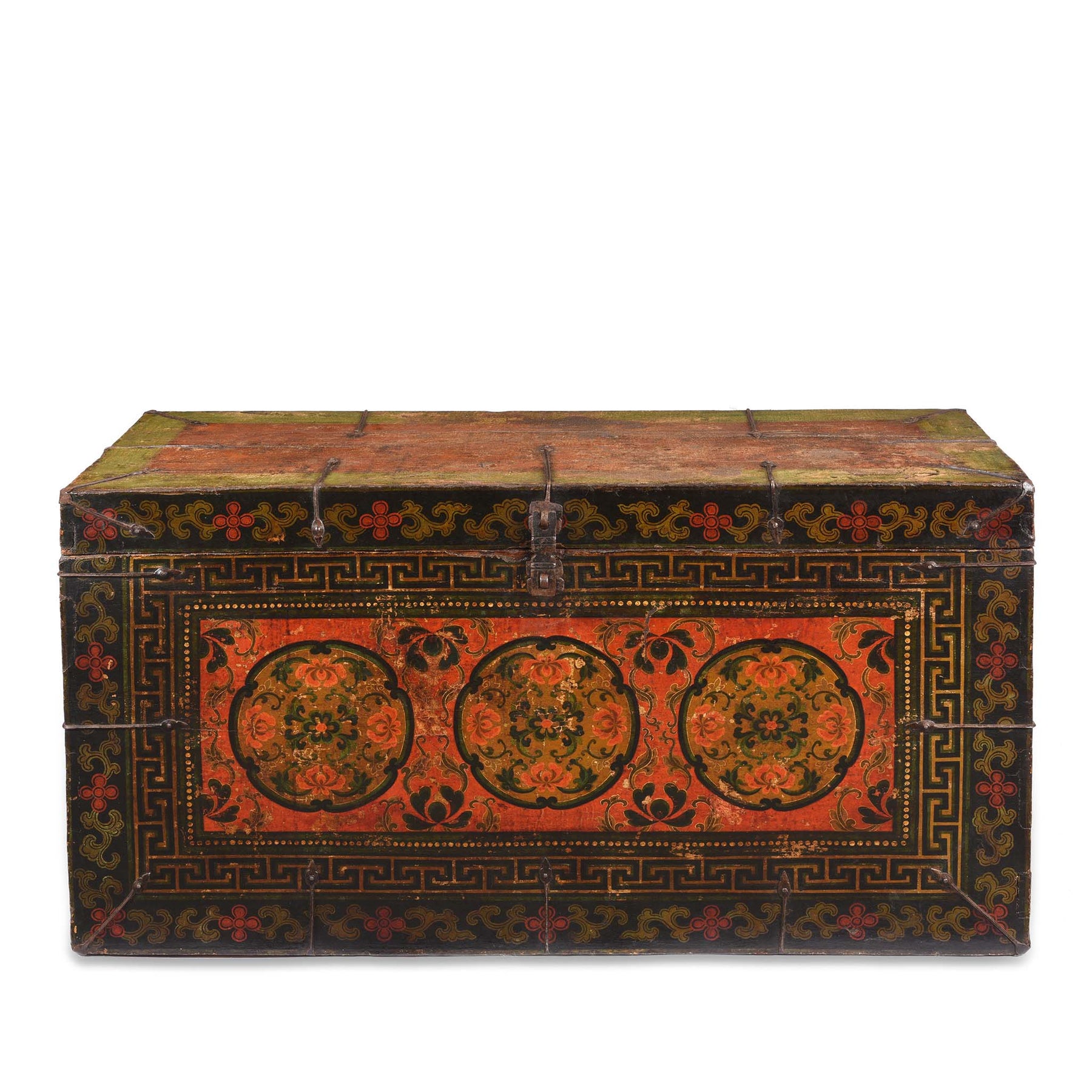 Painted Tibetan Storage Chest - 17th Century