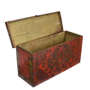 Painted Tibetan 'Double Dragon' Storage Chest - 17th Century