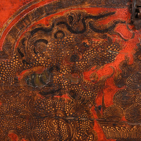 Painted Tibetan 'Double Dragon' Storage Chest - 17th Century