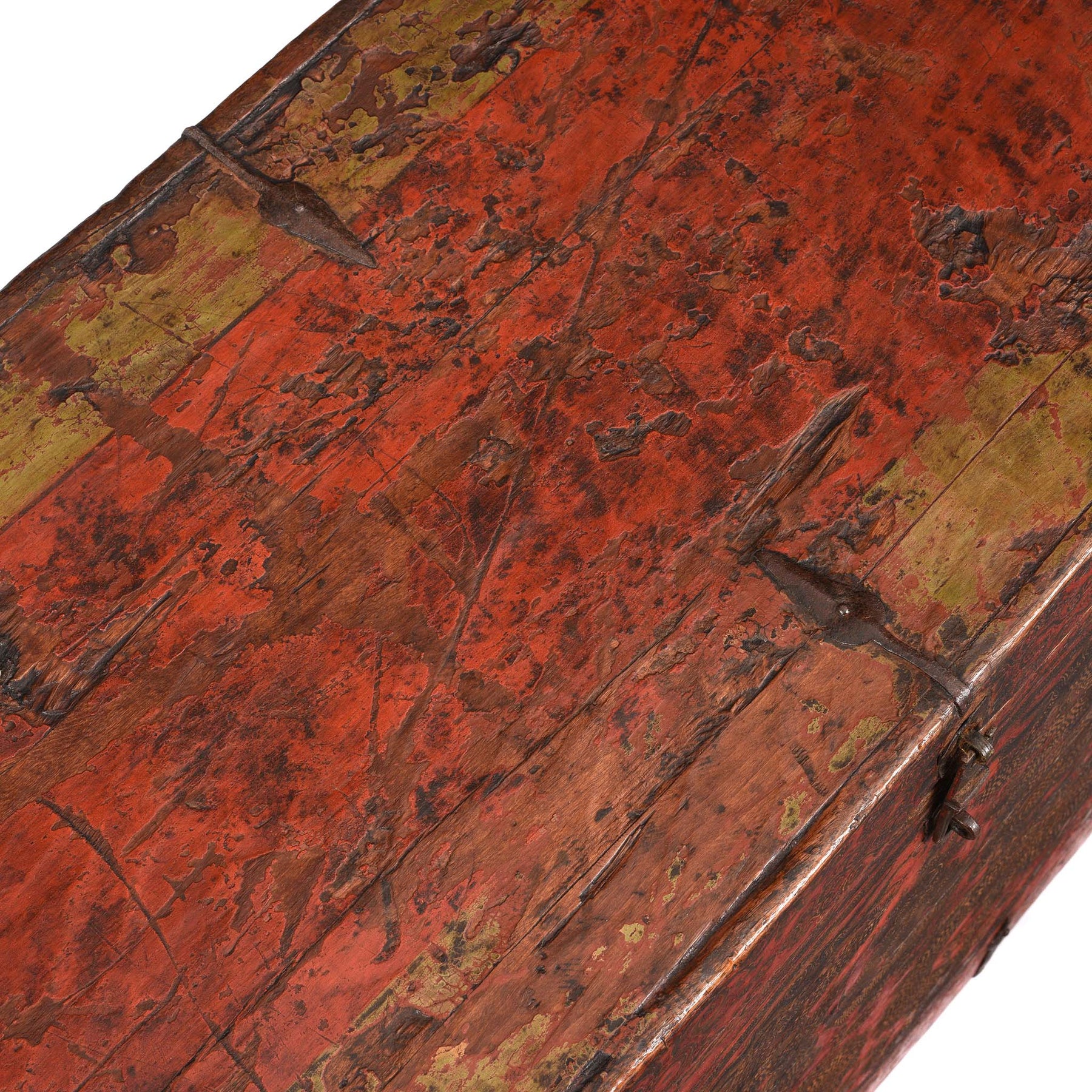 Painted Tibetan 'Double Dragon' Storage Chest - 17th Century