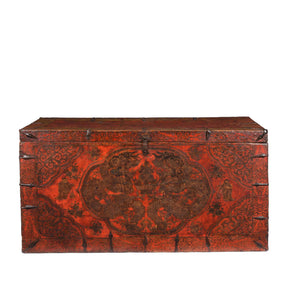 Painted Tibetan 'Double Dragon' Storage Chest - 17th Century
