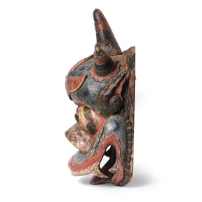 Polychrome Tiger/Lion Nuo Mask From Shanxi - 19thC