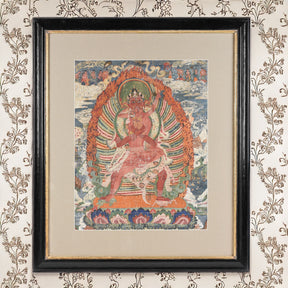 Tibetan Raktayamari & Vajravetali Yab Yum Thangka - 19th Century