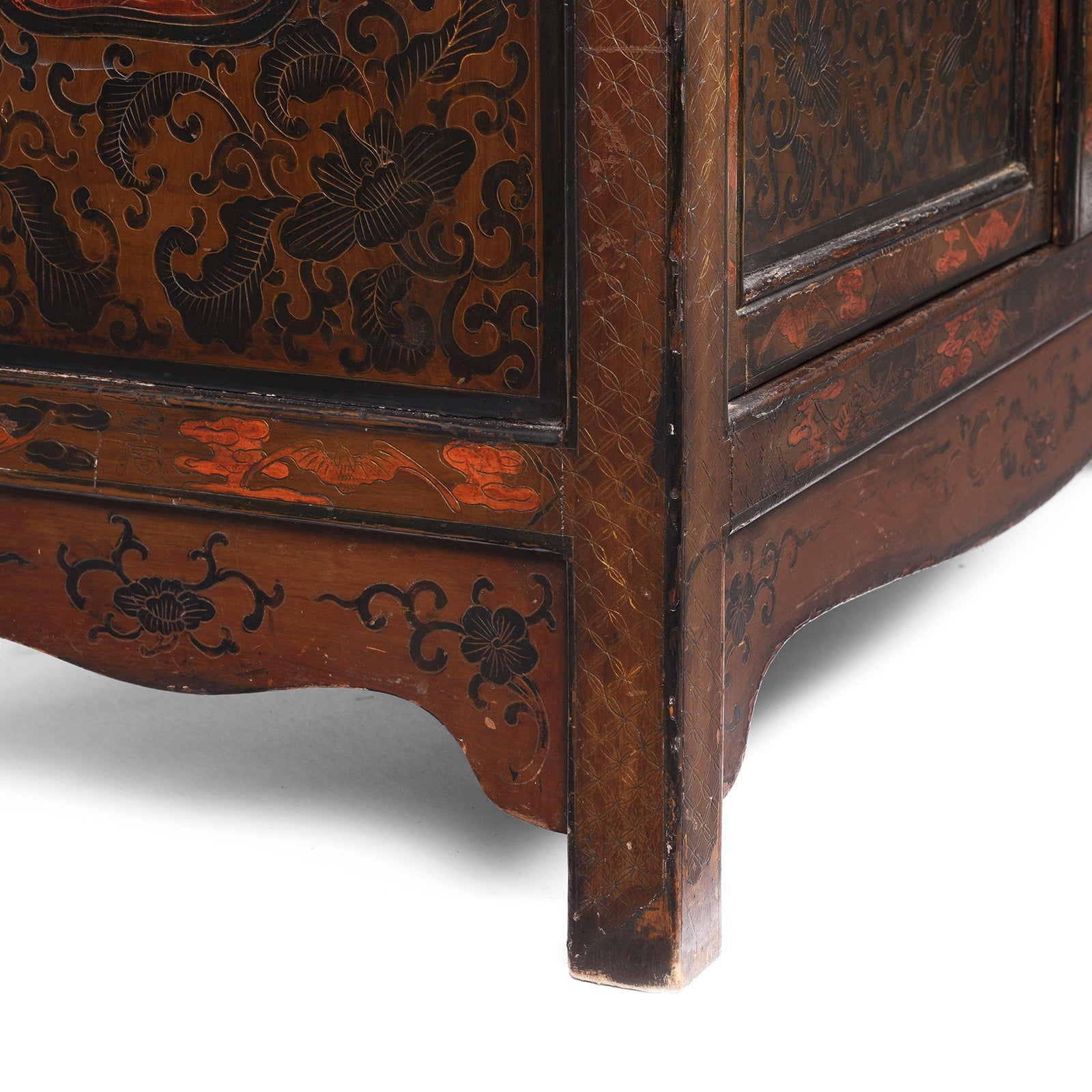 Painted Japanese Style Side Cabinet - Ca 1930
