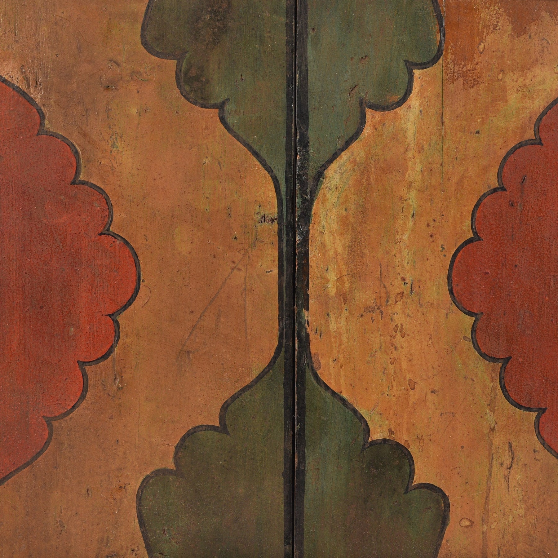 Painted Indian Window Shutter from Hyderabad - 19thC