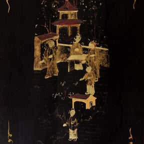 Gilt Black Lacquer Chinese Export Jewellery Cabinet - Early 19th Century