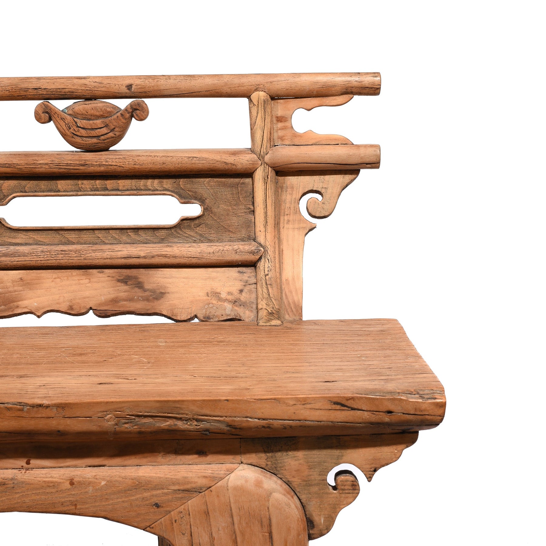 Chinese Elm & Poplar Opera Bench - Late 19thC