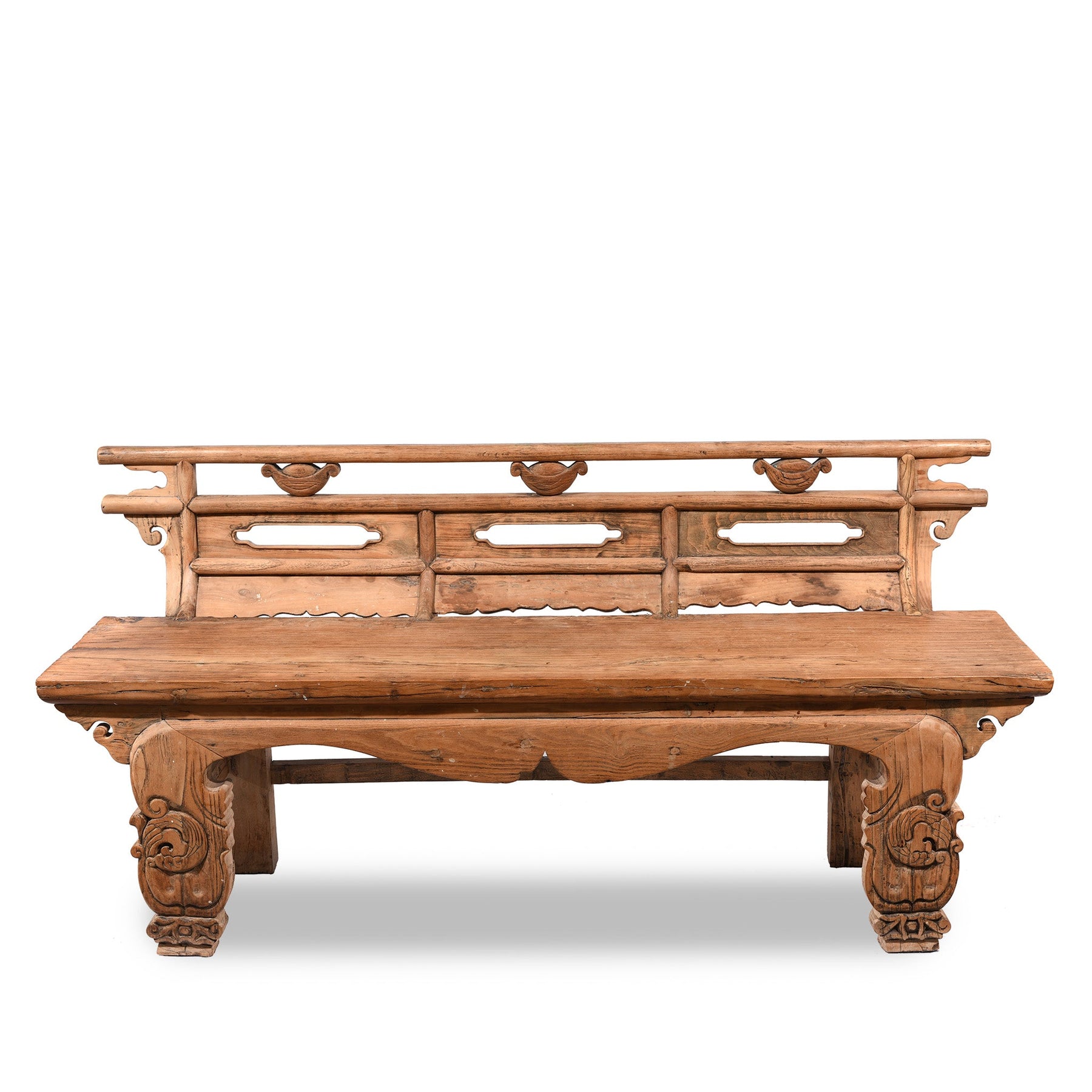 Chinese Elm & Poplar Opera Bench - Late 19thC