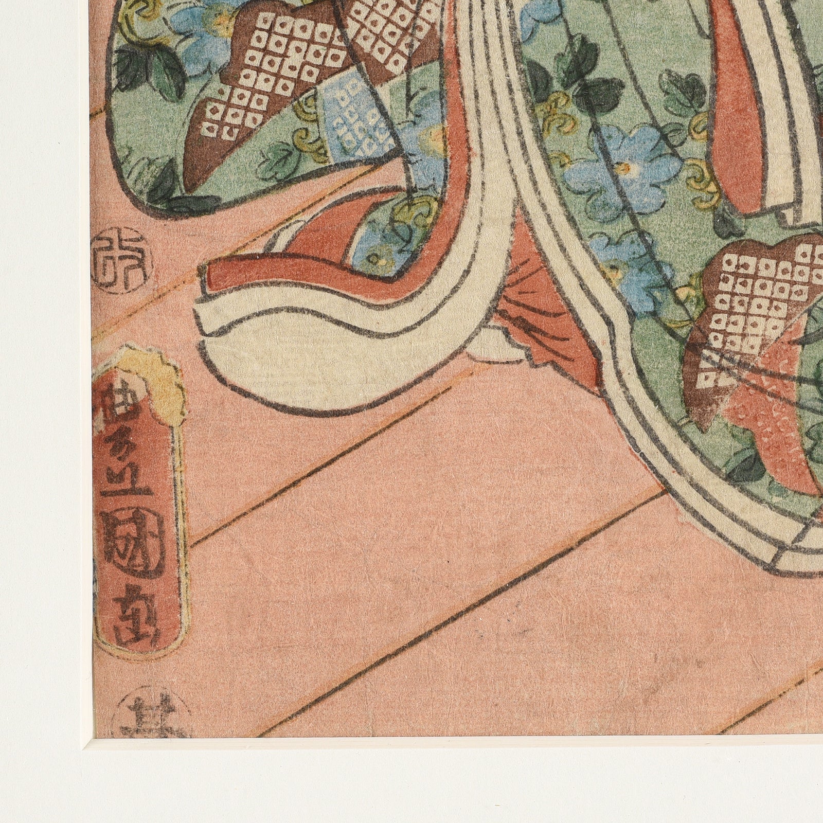 Framed Japanese Woodblock Print Oban by Utagawa Kunisada - 19th Century