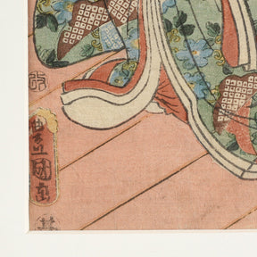 Framed Japanese Woodblock Print Oban by Utagawa Kunisada - 19th Century