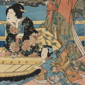 Framed Japanese Woodblock Print Oban by Utagawa Kunisada - 19th Century