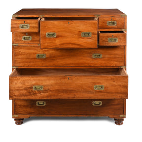 Anglo Indian Camphor Campaign Chest Of Drawers - Ca 1920
