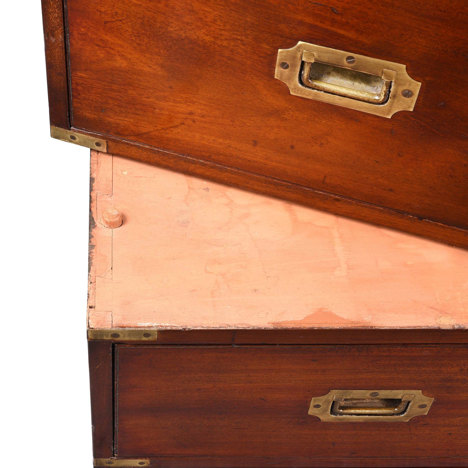 Anglo Indian Teak Campaign Chest Of Drawers - 19thC