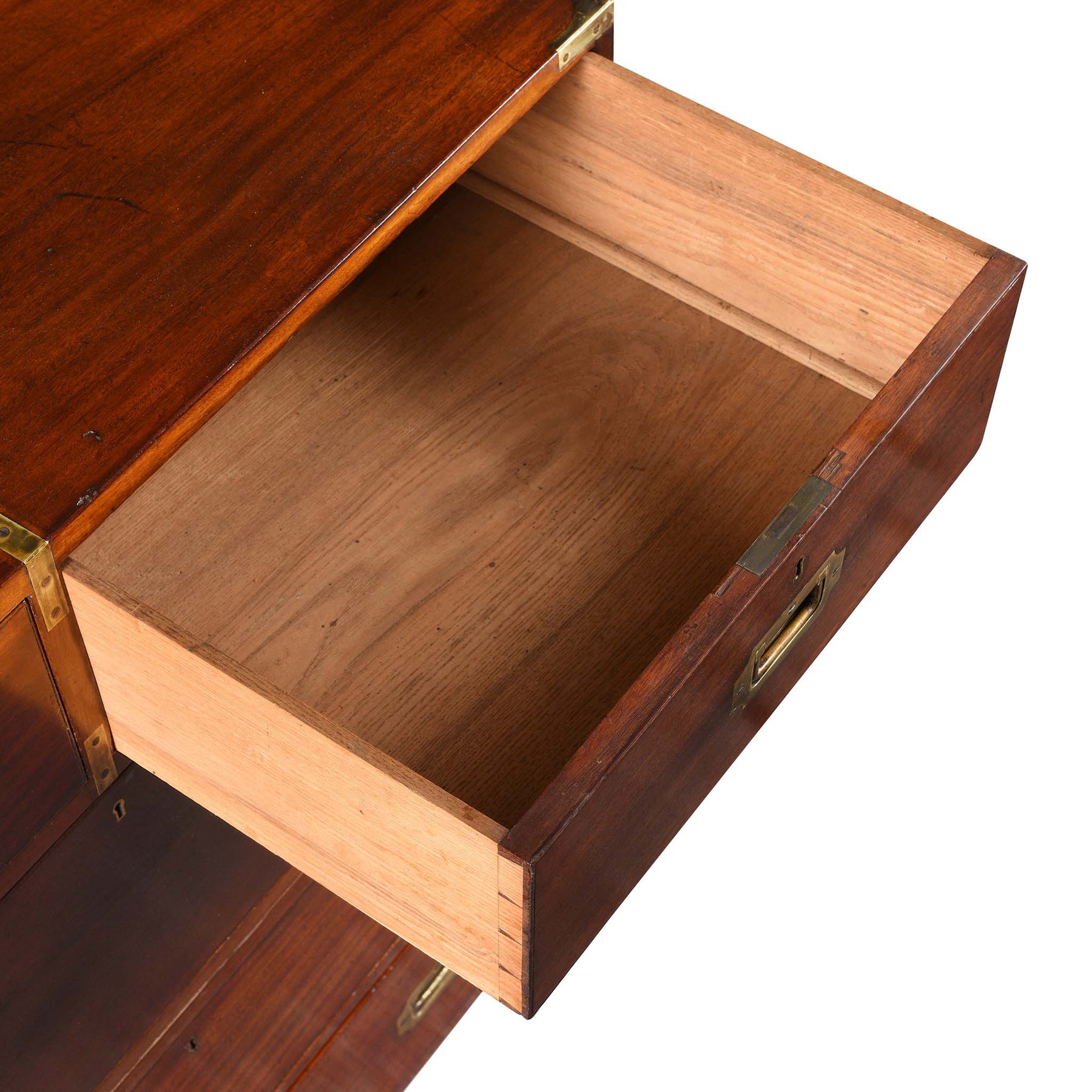 Anglo Indian Teak Campaign Chest Of Drawers - 19thC