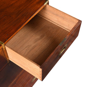 Anglo Indian Teak Campaign Chest Of Drawers - 19thC