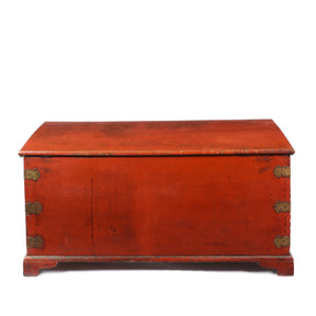 Red Lacquer Camphor Wood Chinese Chest - 18thC