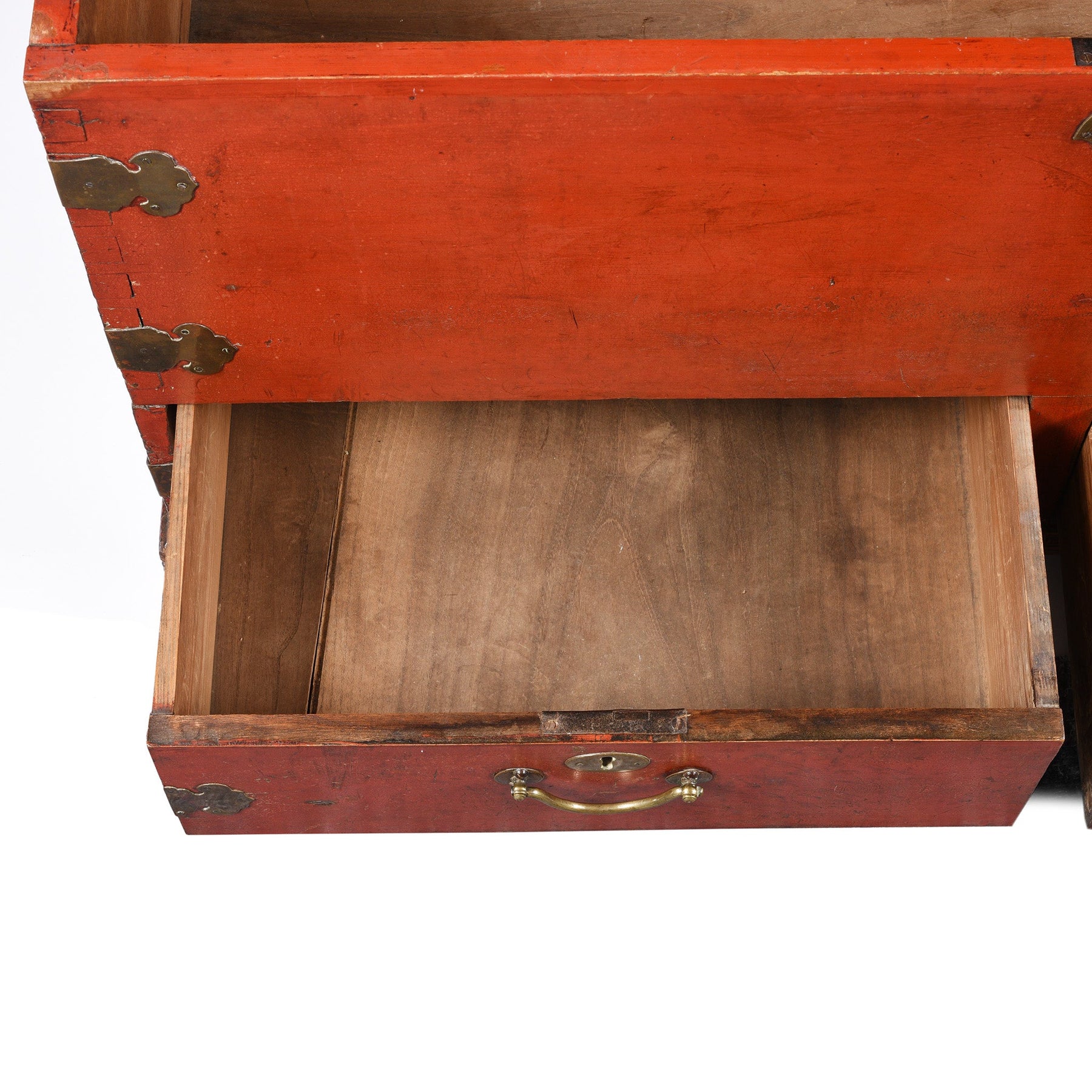 Red Lacquer Camphor Wood Chinese Chest - 18thC