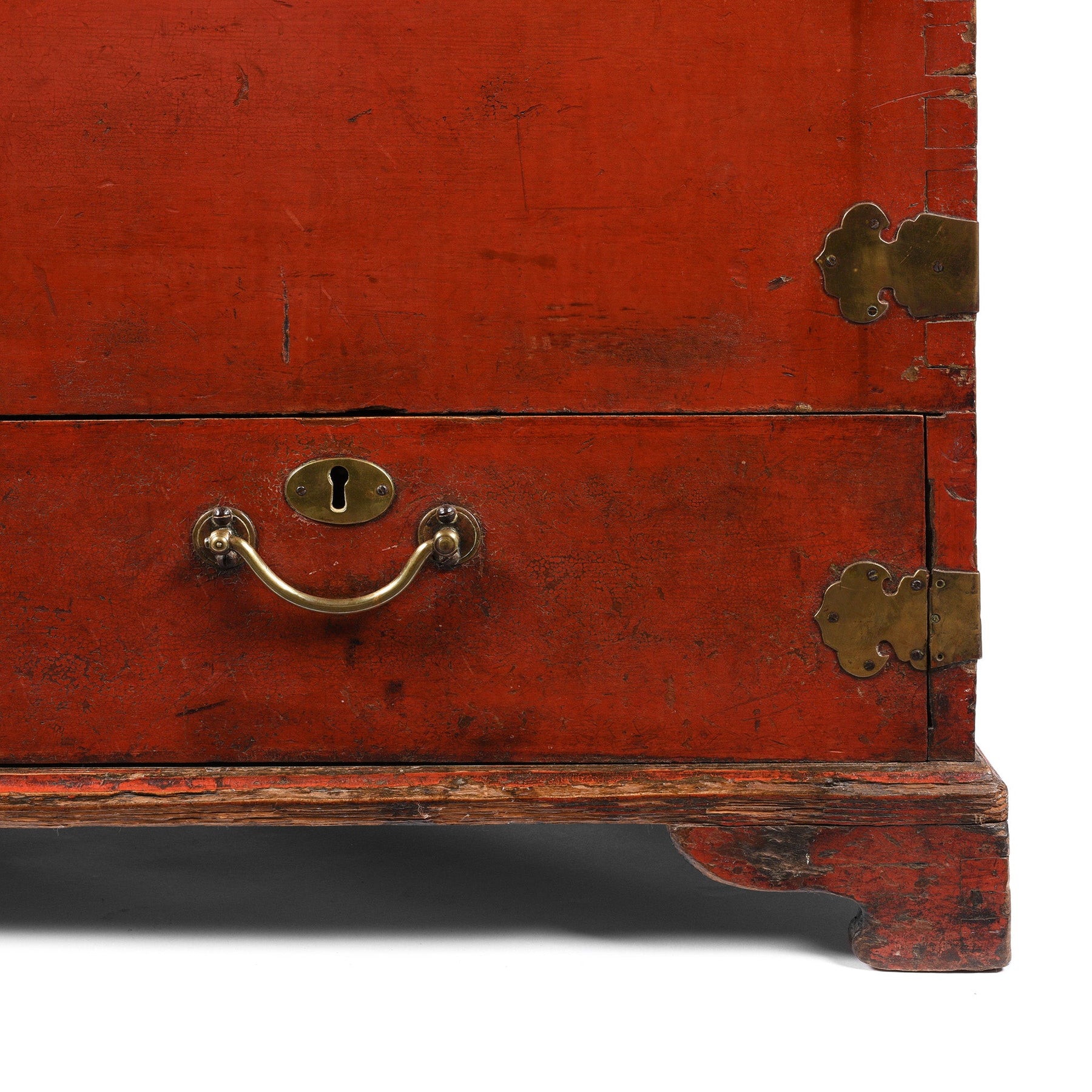 Red Lacquer Camphor Wood Chinese Chest - 18thC