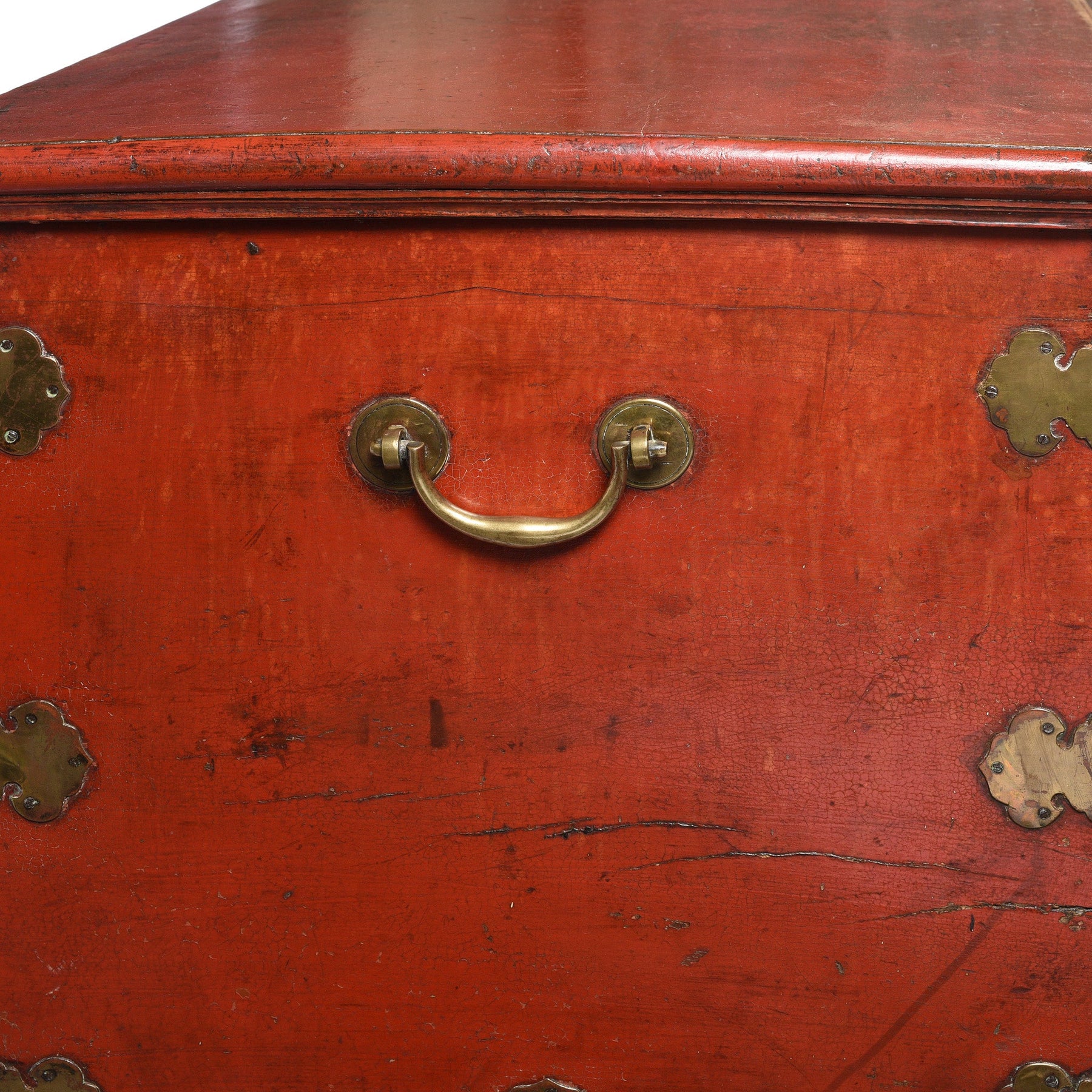 Red Lacquer Camphor Wood Chinese Chest - 18thC