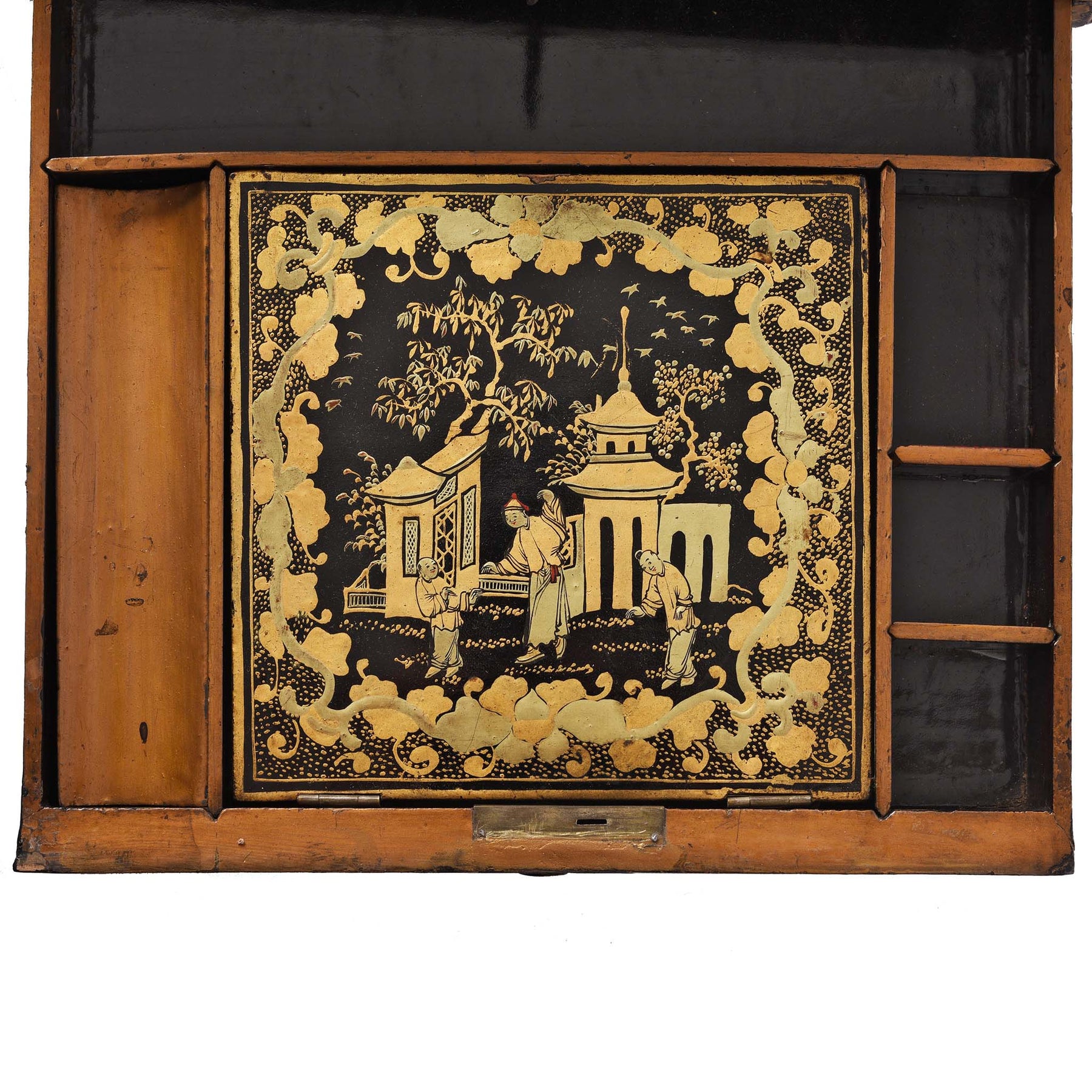Chinese Export Lacquer Sewing Box - Qing Dynasty Early 19thC