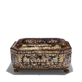 Chinese Export Lacquer Sewing Box - Qing Dynasty Early 19thC